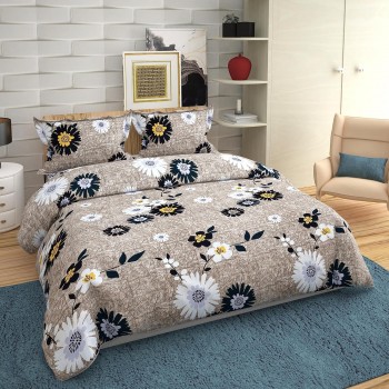 Market Fairy Soft Cotton Fitted Bedsheet, Queen Size with Pillow Covers (90 x 100 inch)
